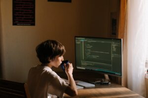 boy in front of a computer